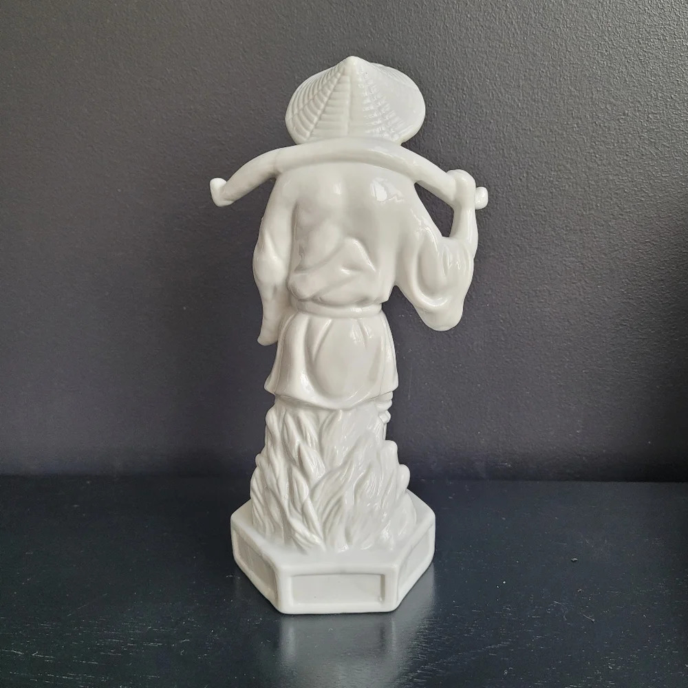 Vintage Chinese Sage Immortal White Porcelain Figurine Statue Made in Taiwan - Picture 3 of 7